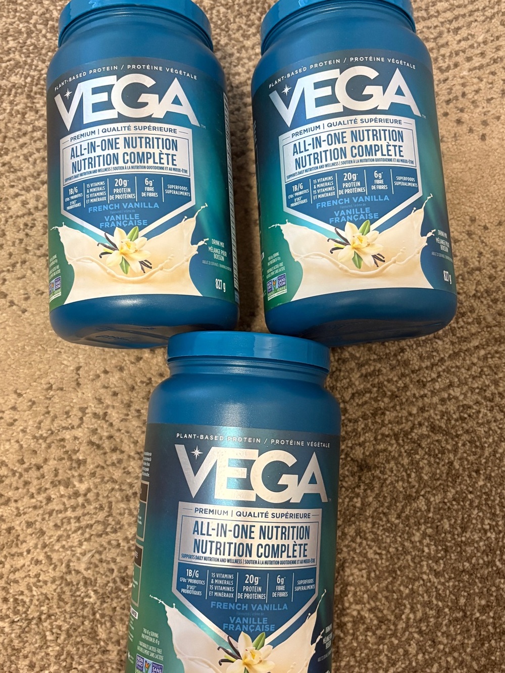 Vega All-In-One Nutrition Powder, French Vanilla - 40$ each